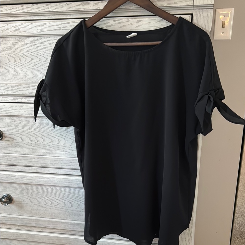 Pink Blush black blouse large